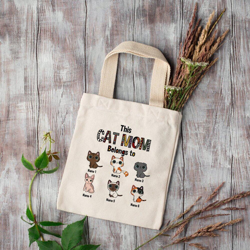 This Cat Mom Belongs To - Personalized Tote Bag