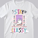 Stay Classy - Cats On Window - Personalized Cat T-shirt