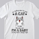 My Mom Said I'm A Baby - Plaid Print - Personalized Cat T-shirt