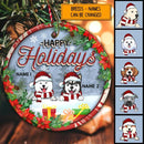 Happy Holiday Starry Night V3 Circle Ceramic Ornament - Personalized Dog Lovers Decorative Christmas Ornament