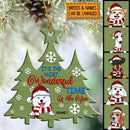 It's The Most Wonderful Time Pine Tree Shaped Wooden Ornament - Personalized Dog Lovers Decorative Christmas Ornament