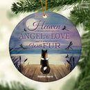 My Special Angels Purple Faded Sky Circle Ceramic Ornament - Personalized Dog Lovers Decorative Christmas Ornament