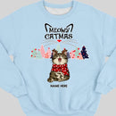 Meowy Catmas, Christmas Tree, Personalized Christmas Cat Breeds Sweatshirt, Sweatshirt For Cat Lovers
