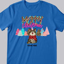 Merry Christmas Leopard, Christmas Cat With Pine Trees, Personalized Cat Christmas T-shirt