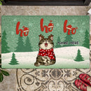Ho Ho Ho, Christmas Trees, Green Doormat, Personalized Cat Breeds Doormat, Christmas Home Decor