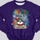 This Cat Mom Belongs To, Cats And Flowers Sweatshirt, Personalized Cat Breeds Sweatshirt, Gifts For Cat Lovers