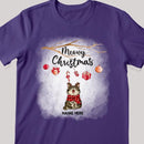 Meowy Christmas, Laughing Cats With Gifts Candy Canes Bauble Cherry, Personalized Cat Christmas T-shirt