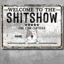 Welcome To The Shitshow, Five Star Certified Sign, Personalized Cat Breeds Metal Sign, Outdoor Decor