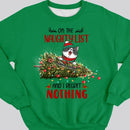On The Naughty List And We Regret Nothing, Christmas Tree And Naughty Cats, Personalized Cat Breeds Sweatshirt