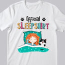 Official Sleep Shirt, Girl And Her Cats, Personalized Cat Breeds T-shirt, Gift For Cat Lovers