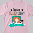 Official Sleep Shirt, Girl And Her Cats, Personalized Cat Breeds T-shirt, Gift For Cat Lovers