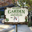 Garden Grown With Love, Plant & Flower Sign, Personalize Cat Breeds Metal Sign, Garden Decor