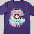 I'd Rather Be Napping With My Cat, Girl & Cats, Personalized Cat Breeds T-shirt, Gifts For Cat Lovers