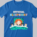 Official Sleep Shirt, Chibi Girl With Her Cat & Dog, Personalized Cat & Dog Lovers T-shirt