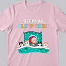 Official Sleep Shirt, Chibi Old Lady With Her Cat & Dog, Personalized Cat & Dog Lovers T-shirt