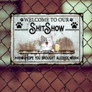 Welcome To Shitshow, Hope You Brought Alcohol, Retro Theme, Gift For Cat Lovers, Personalized Cat Breed Metal Sign