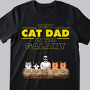 Best Cat Dad In The Galaxy, Custom Cat Dad With His Cats, Gift For Cat Lovers, Personalized Cat Breed T-shirt