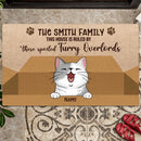 Cat Rule House Mat, Custom Family Doormat, Gift For Home, Funny Pet Doormat, Personalized Cat Lover Doormat
