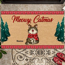 Cat Christmas Doormat, Meowy Catmas, Funny Welcome Mat, Housewarming Gift, Personalized Cat Lover Gift Doormat