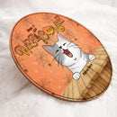 Welcome - Orange Color - Personalized Cat Halloween Door Sign