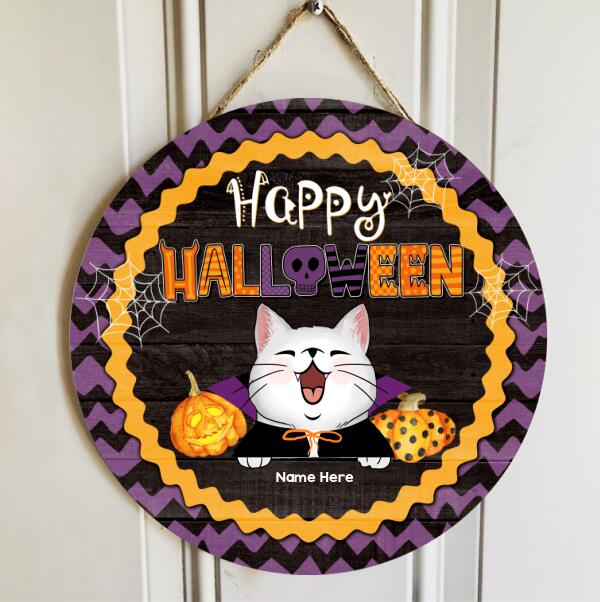 Happy Halloween - Halloween Costume - Personalized Cat Door Sign