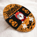 Halloween - Orange Color - Personalized Cat Halloween Door Sign