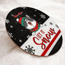 Let It Snow - Black Background - Custom Quote - Personalized Cat Christmas Door Sign