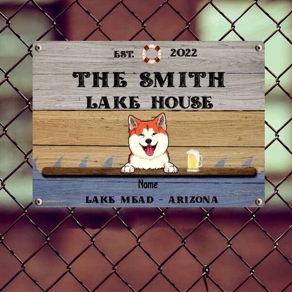 lake house decor Metal Lake House Sign, Gifts For Pet Lovers, Lake mead Arizona Welcome Signs, Custom Housewarming Gifts