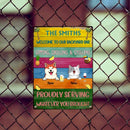 Metal Backyard Bar Signs, Gifts For Pet Lovers, Proudly Serving Whatever You Brought Colorful Welcome Signs
