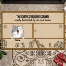 Personalized Cat Breeds Doormat, Gifts For Cat Lovers, My Reading Corner Easily Distracted By The Cats And Books
