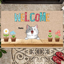 Personalized Cat Breeds Doormat, Gifts For Cat Lovers, Welcome Doormat, Plant Home Decor