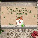 Happy St Patrick's Day Doormat, Saint Patricks Day Home Decor, Gifts For Pet Lovers, Let The Shenanigans Begin