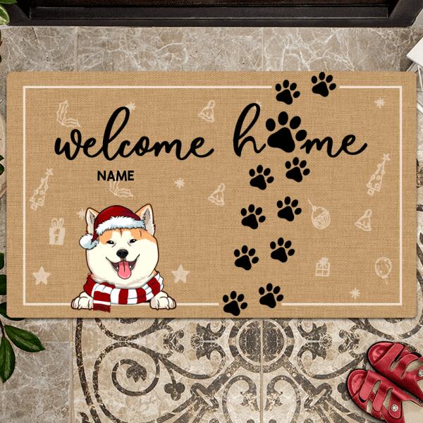 Personalized Dog Breeds Doormat, Gifts For Dog Lovers, Welcome Home Christmas Doormat, Xmas Home Decor