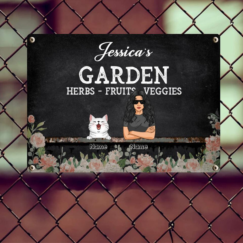 Metal Garden Sign, Gifts For Pet Lovers, Herbs Fruits Veggies Flower Personalized Home Sign