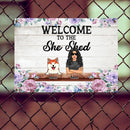 Metal Garden Sign, Gifts For Pet Lovers, Welcome To The She Shed Personalized Home Sign, Funny Welcome Signs