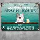 Metal Welcome Signs, Gifts For Pet Lovers, Welcome To Our Beach House Make The Best Memories