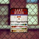 Metal Lake Sign, Gifts For Pet Lovers, Lake Rules Relax Boat Canoe Fish Smile Swim Dive In