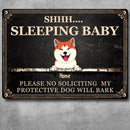 Metal Yard Sign, Gifts For Dog Lovers, Please No Soliciting Protective Dogs Will Bark Vintage Signs