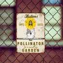 Metal Garden Sign, Gifts For Pet Lovers Pollinator-Friendly Garden Bee And Flower Sign