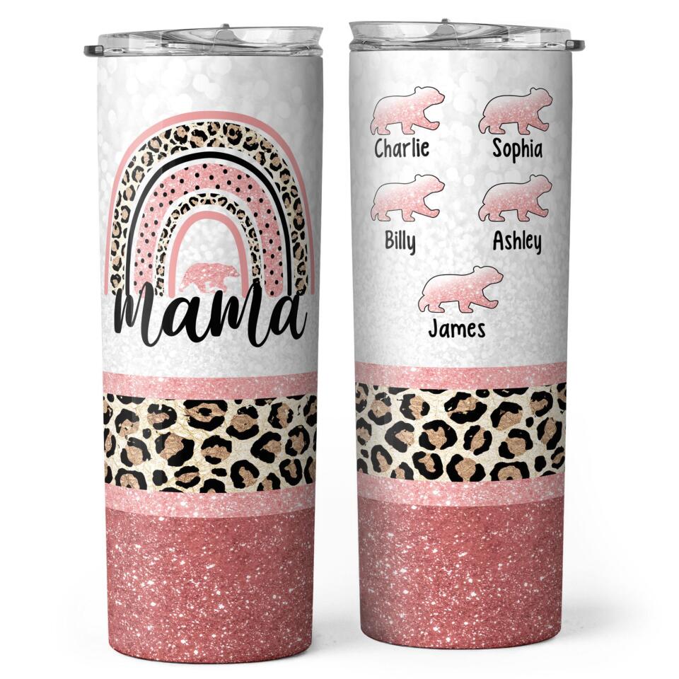 Cheetah Glitter Tumbler Personalized Tumbler Insulated