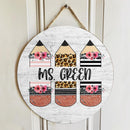 Personalized Name Classroom Teacher Pencil Sign Door Decor - Teacher Appreciation Week Gift Ideas