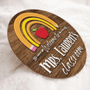 Personalized Name Classroom Welcome Teacher Sign Door Hanger - Rainbow Teacher Gifts Ideas