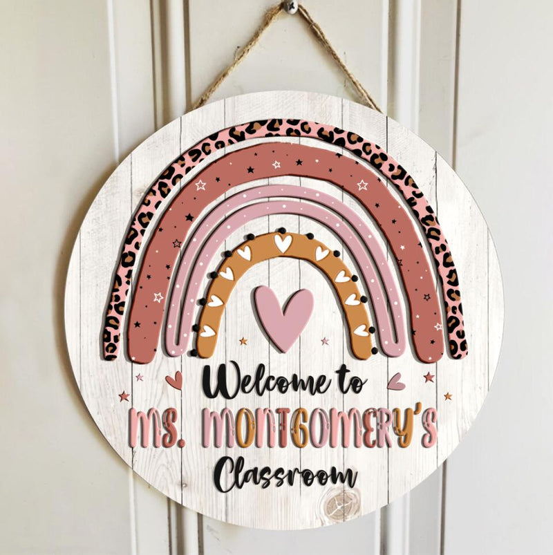 Personalized Name Classroom Teacher Welcome Sign For Door - Best Teacher Gifts Ideas