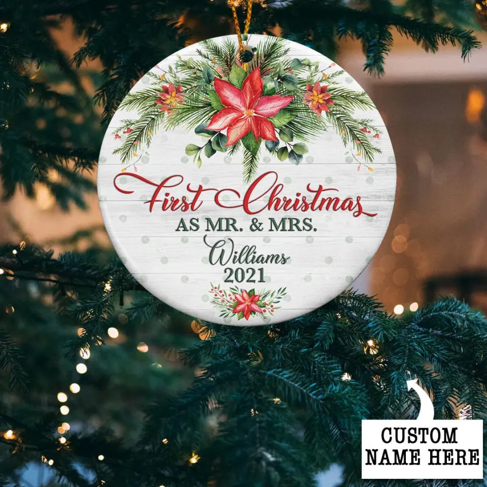 Personalized mr best sale and mrs ornaments