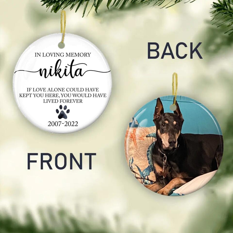 Personalized Pet Memorial Ornament with Photo, Dog Memorial Christmas Ornament, Dog Loss Gift, Pet Memorial Gift, Dog Remembrance Keepsake