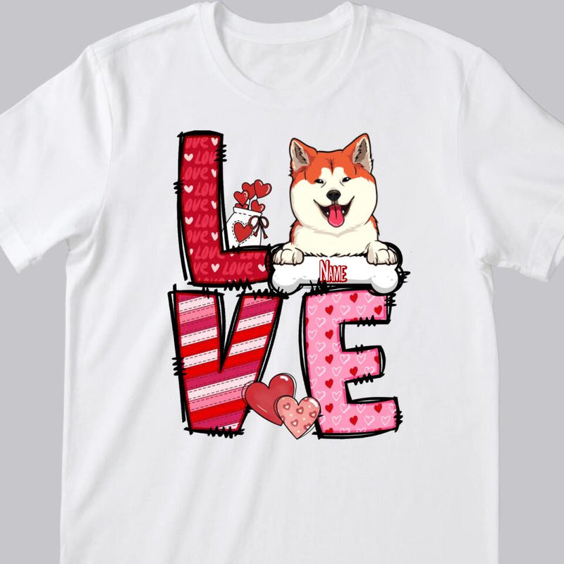 Love Cute Dog Custom Dog Shirt, Dog Mom Shirt, Love Shirt, Dog Lovers Shirt, Mom Valentine Shirt, Women Valentines Day, Cute Valentine Tee, Valentines Day Gift