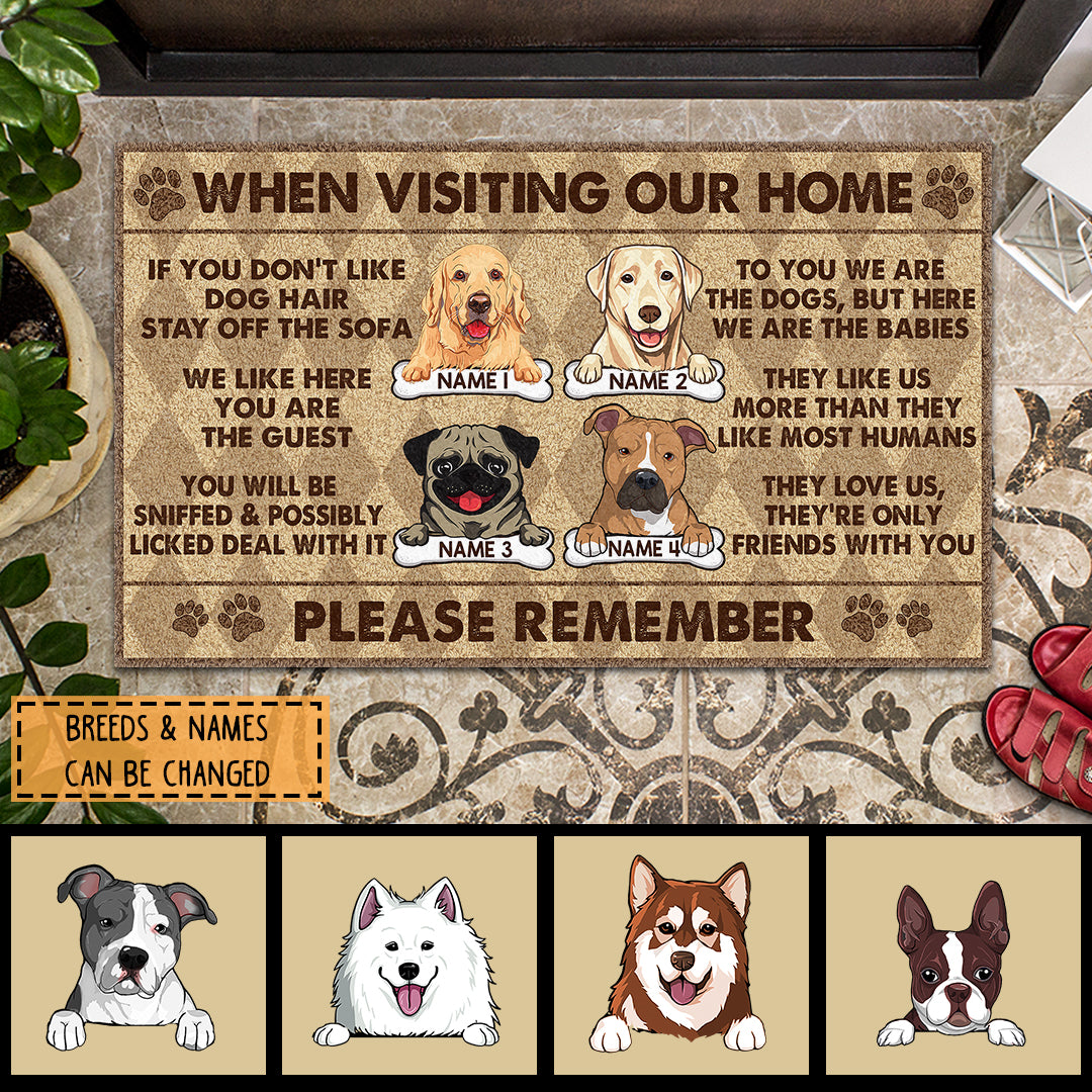 Welcome To The Dog Home - Funny Personalized Dog Decorative Mat