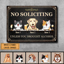 Metal Yard Sign, Gifts For Pet Lovers, No Soliciting Unless You Brought Alcohol Vintage Signs