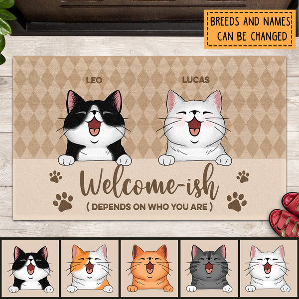 Welcome Ish Doormat, Funny Welcome Mat, Cat Lover Gift, Cat Rug, Gift For Home, Personalized Cat Lovers Doormat