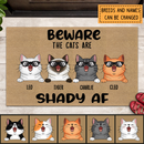 Beware The Cats Are Shady, Cat Lover Gift, Gift For Home, Funny Welcome Mat, Personalized Cat Lovers Doormat